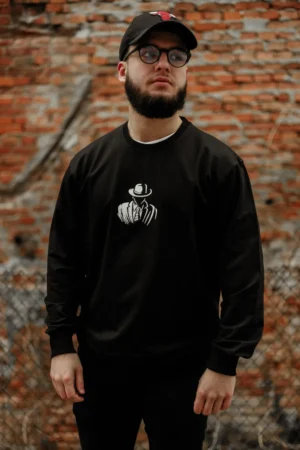 Crna majica dugi rukav logo unisex